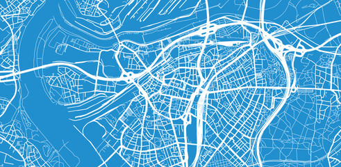 Urban vector city map of Duisburg, Germany