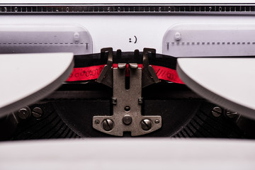 Emoticon on retro typewriter