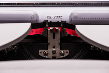 Perfect text on retro typewriter