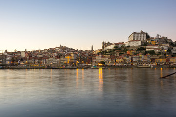 Panoramic view of Porto on sunset