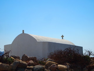 Naklejka premium White church on island Mykonos, Cyclades, Greece