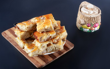 fresh apple pie with coffee