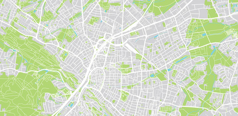 Urban vector city map of Bielefeld, Germany