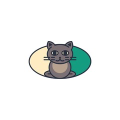 Cat Cartoon Animal Pet Illustration Icon Logo Design Template Element Vector