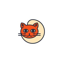 Cat Cartoon Animal Pet Illustration Icon Logo Design Template Element Vector