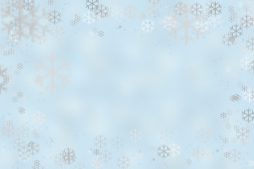 Blue Ice Snow Flake Background