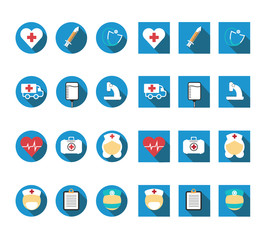 Medical flat icon set