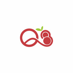 Letter Q or Berry Logo design concept, Fruit logo template