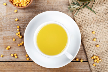 sea buckthorn tea in a cup