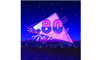 stock vector  eighties retro neon style ultra violet vintage style disco design fashion party