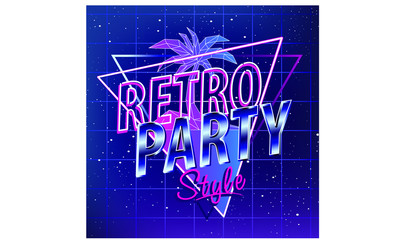 stock vector  eighties retro neon style ultra violet vintage style disco design fashion party