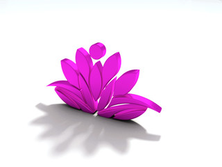 Obraz premium Pink Lotus Flower Background. 3D Render Illustration