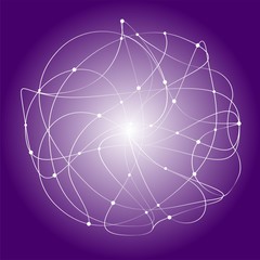 Creative abstract geometric background with glossy circles. purple vector background.