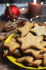 Fototapeta na wymiar star shaped ginger cookies