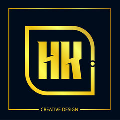 Initial Letter HK Logo Template Design Vector Illustrator