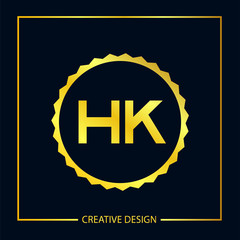 Initial Letter HK Logo Template Design Vector Illustrator