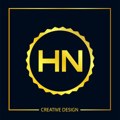 Initial Letter HN Logo Template Design Vector Illustrator