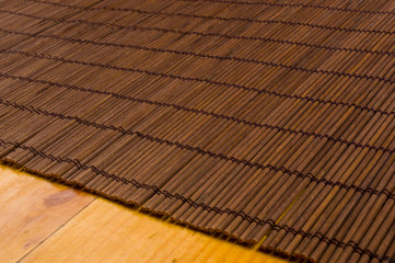 bamboo Mat - stand food, close-up, wooden background