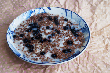 A plate of oatmeal. Candid.