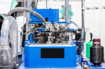 Knitting machine for making socks. Threads, parts, production of clothing.