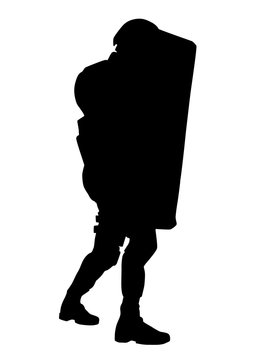 black swat officer holding shield clip art preview