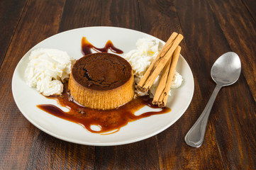 Flan de huevo con nata
