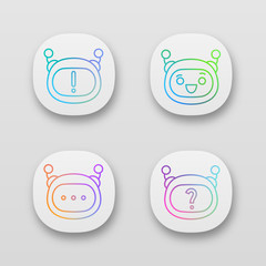 Robot emojis app icons set