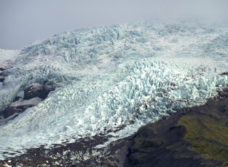 The Falljokull Glacier Tongue in Vatnajökull National Park, the Southern Region of Iceland