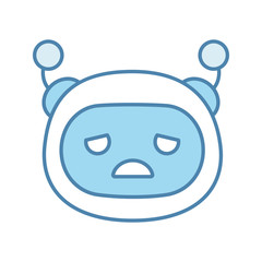 Sad robot emoji color icon
