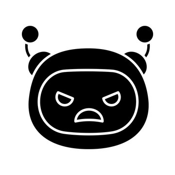 Angry robot emoji glyph icon