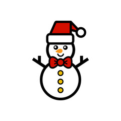 christmas snowman with tie vector