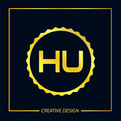 Initial Letter HU Logo Template Design Vector Illustrator