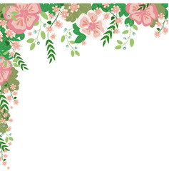 Illustration of frame from abstract flowers and berries