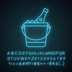 Champagne bucket neon light icon © IMG visuals icons
