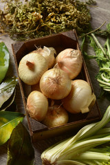 cut the onions on the cutting board