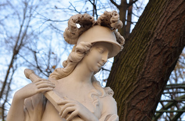 Fototapeta na wymiar Statue of goddess Bellona in Summer Garden.