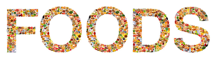 FOODFONT WORD ON WHITE - FOODS