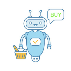 Online customer service chatbot color icon