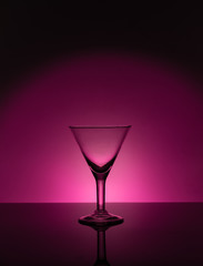 Martini glass on the background of neon lights
