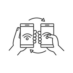 NFC data transfer linear icon