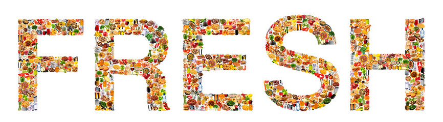 FOODFONT WORD ON WHITE - FRESH