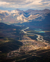 High Angle View of Jasper Townsite in Summer