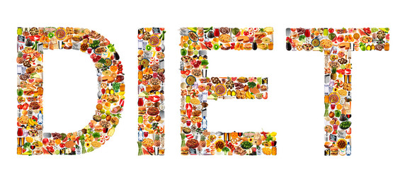 FOODFONT WORD ON WHITE - DIET