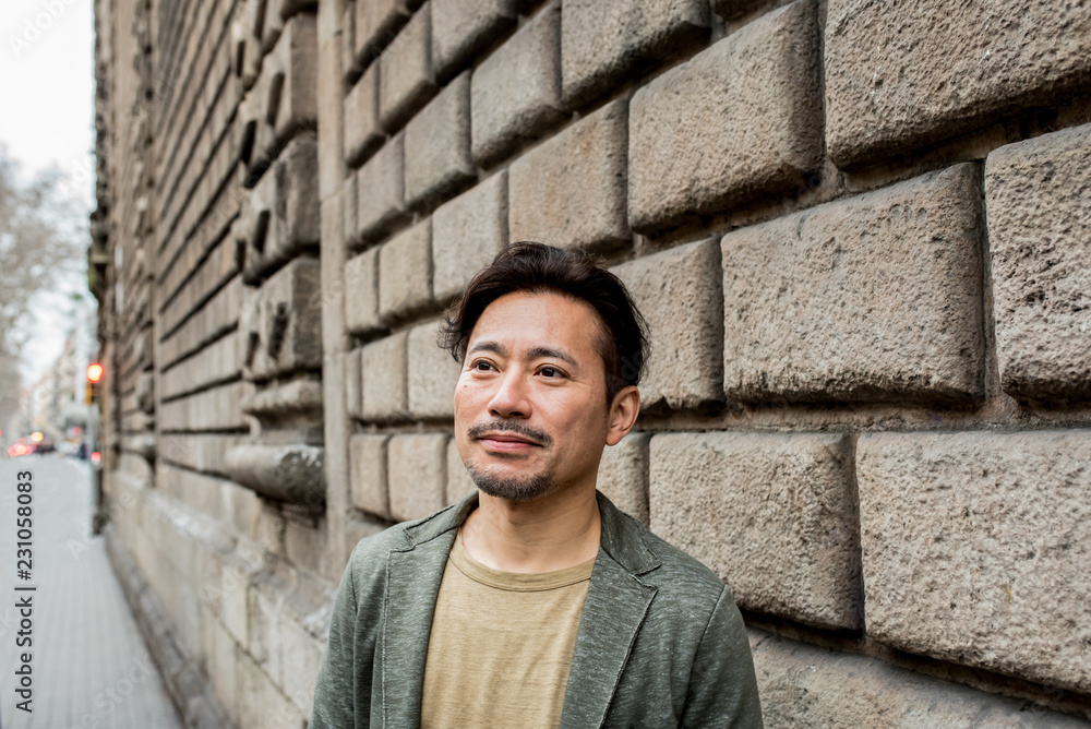 Wall mural Portrait of an asian man