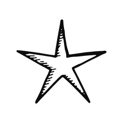 star icon. isolated black object