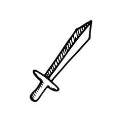 sword icon. isolated black object