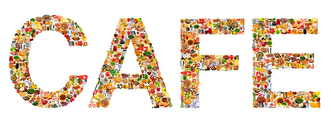 FOODFONT WORD ON WHITE - CAFE
