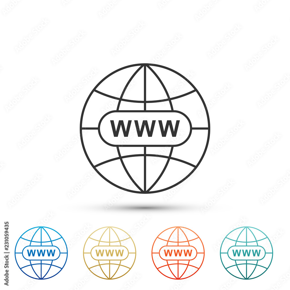 Poster go to web icon isolated on white background. www icon. website pictogram. world wide web symbol. int