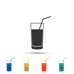 Soft drink icon isolated on white background. Set elements in colored icons. Flat design. Vector Illustration