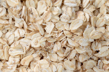 Close up of uncooked oat flakes 